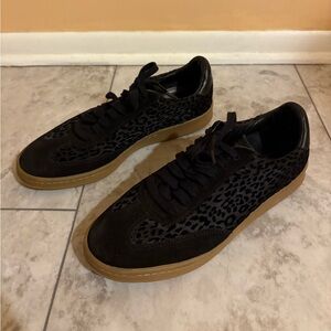 Zespa black animal print sneakers